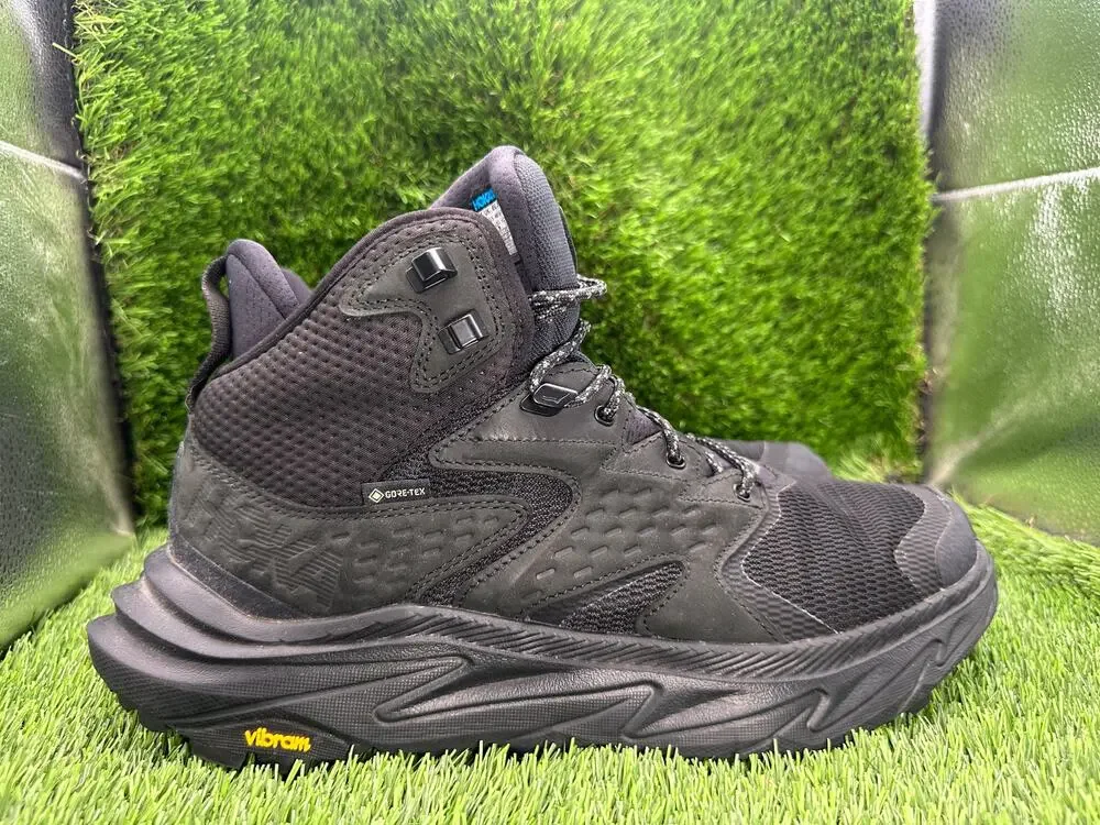 Hoka One One Anacapa 2 Mid GTX 1141633F-BBLC Hiking Boot Men's 11D Black Leather